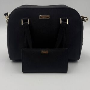 Kate Spade Black Saffiano Leather Satchel & Wallet Set – Crossbody